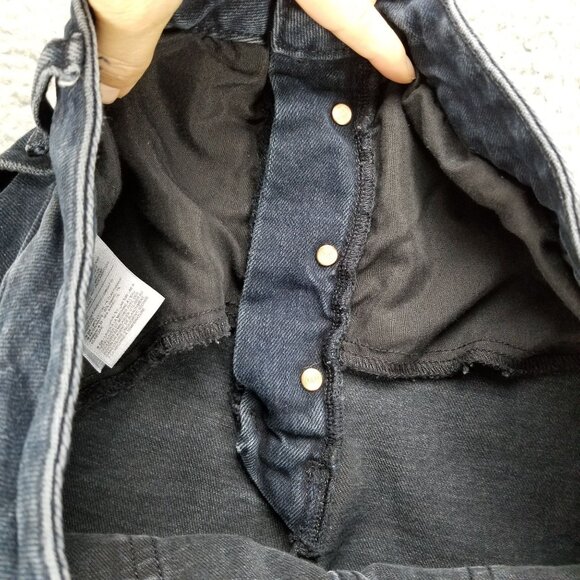 Old Navy Jeans Womens 22 Black Straight Stretch Crop High Button Fly - Picture 11 of 13